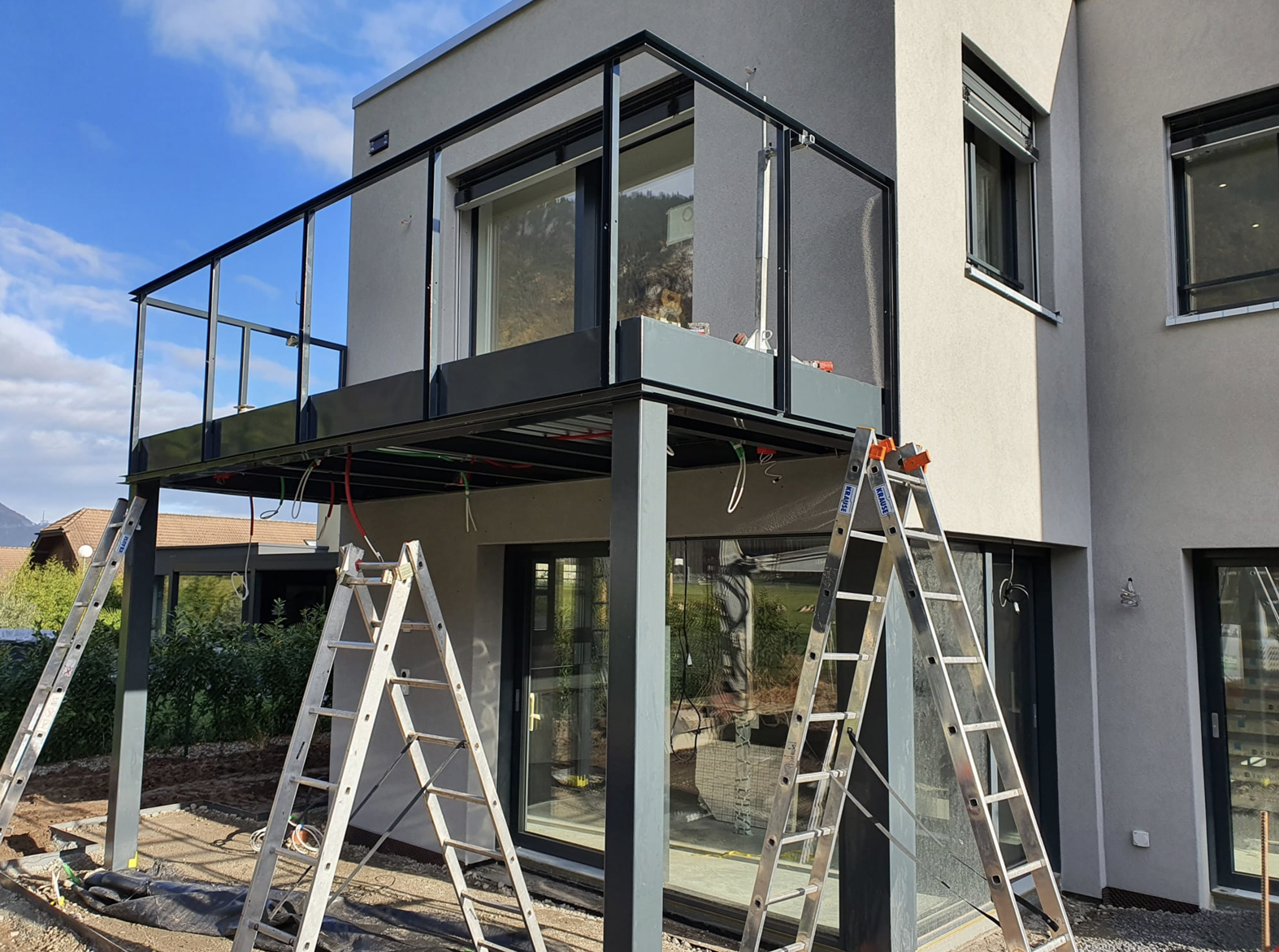 Surface inox brossé balcon