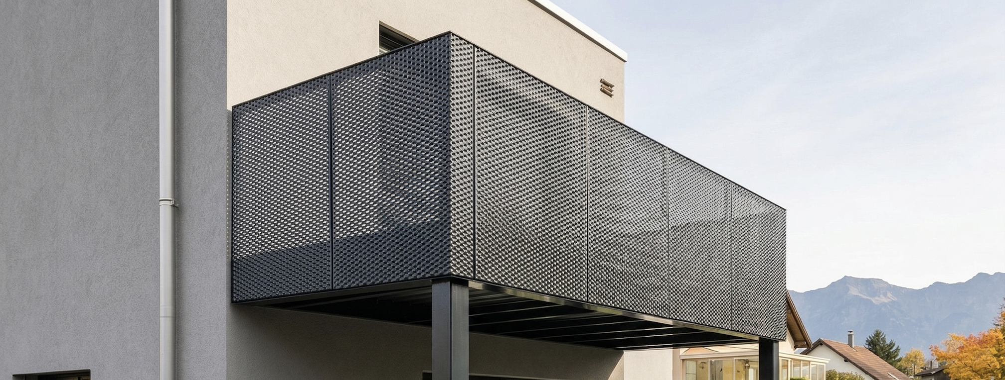 Balcon en acier inoxydable logement