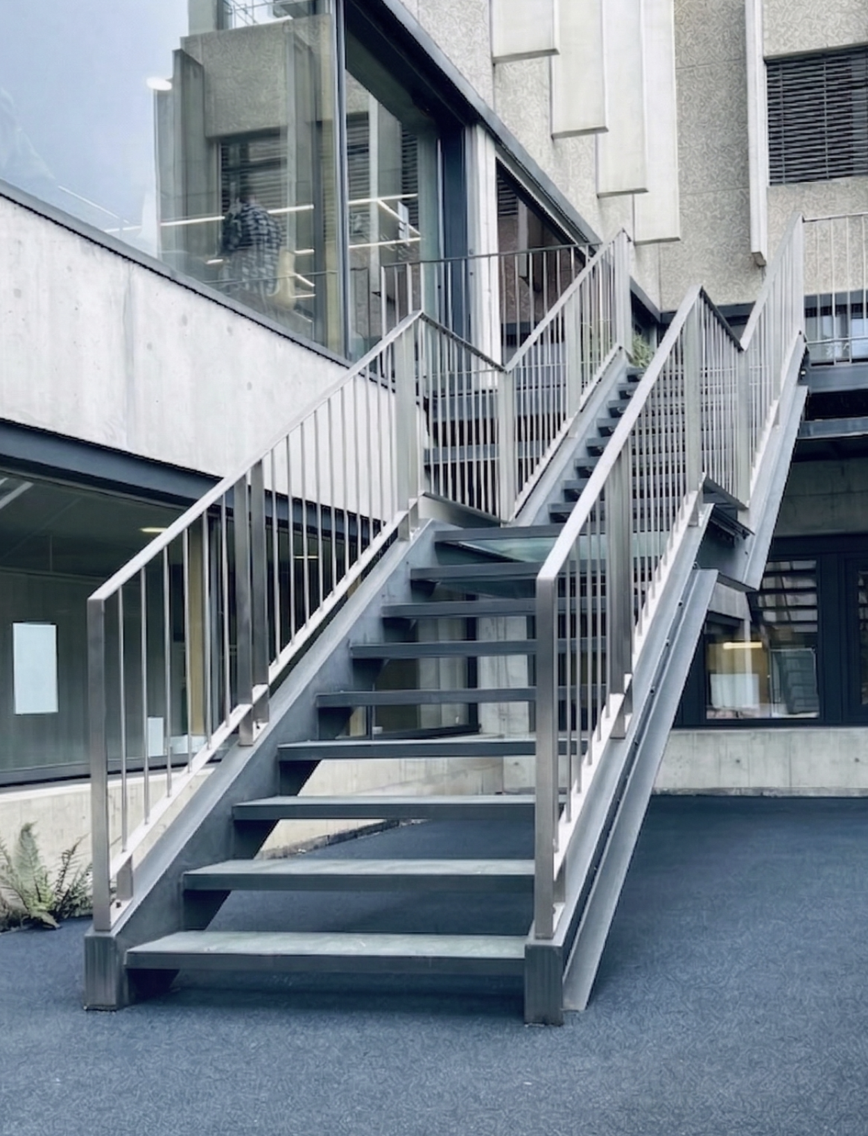 Exposed steel structural framework